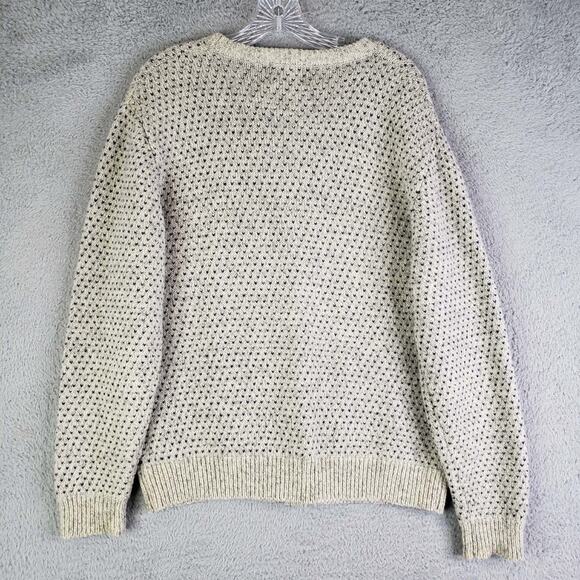 Woolrich Sweater Vtg 90s Womens Size Large Birdseye Wool Cardigan Button Up - Picture 2 of 7